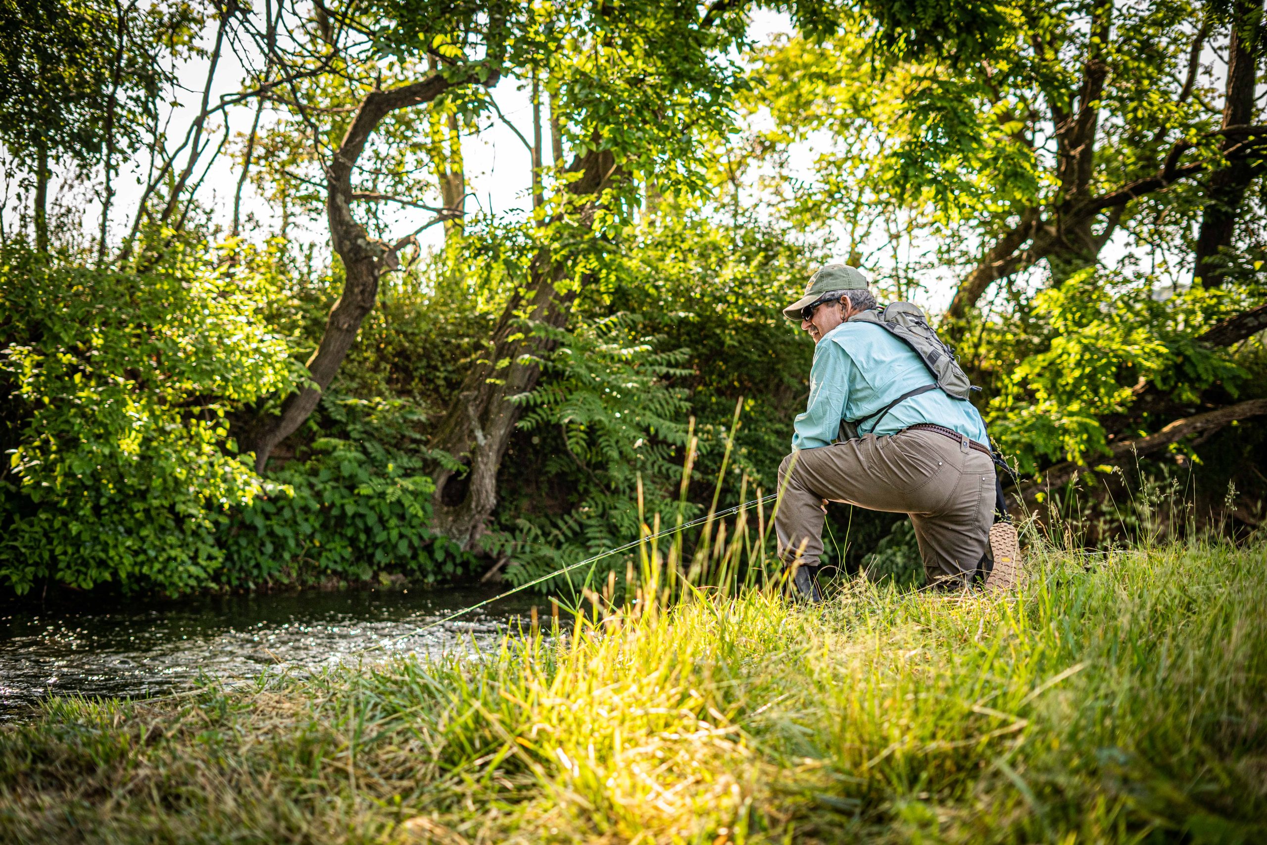 Angler fishing the banks of Mossy Creek